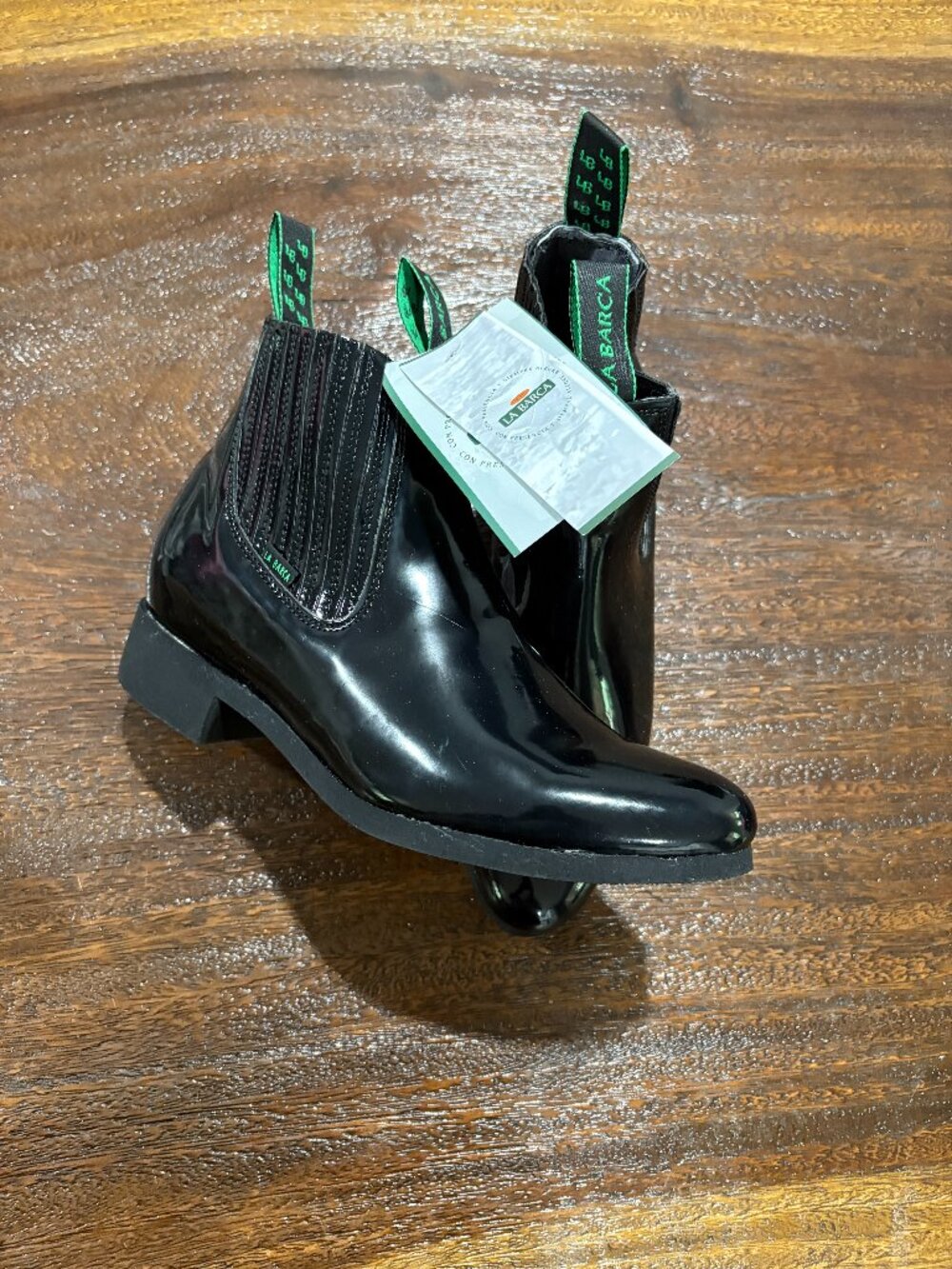 La Barca Botin Charol  26.5 Patent Shiny Boots  NWT NEW  Men's 7.5